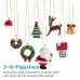 Mini Christmas Ornaments, Sooez Set of 24 Cute Miniature Resin Christmas Tree Ornament Figures Advent Calendar Fillers, Durable & Well-crafted 3-D Figurines with Gold Loops for Easy Hanging