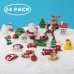 Mini Christmas Ornaments, Sooez Set of 24 Cute Miniature Resin Christmas Tree Ornament Figures Advent Calendar Fillers, Durable & Well-crafted 3-D Figurines with Gold Loops for Easy Hanging