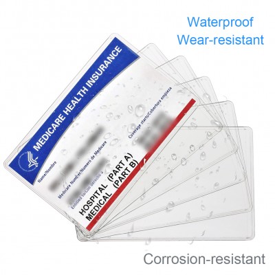 6 Pack New Medicare Card Holder Protector Sleeves, 12Mil Clear PVC Soft Waterproof Medicare Card Protector for New Medicare Card Credit Card Business Card, Heavy Duty Card Sleeves